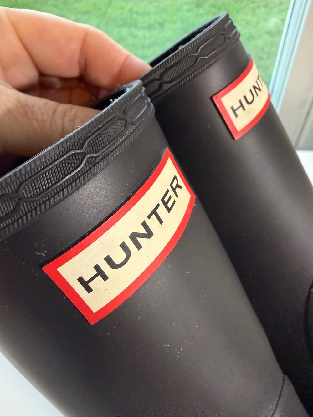 Hunter Original Black Matt Rain Boots Sz 8 MSRP $175 Casual Chic Garden - Picture 6 of 16